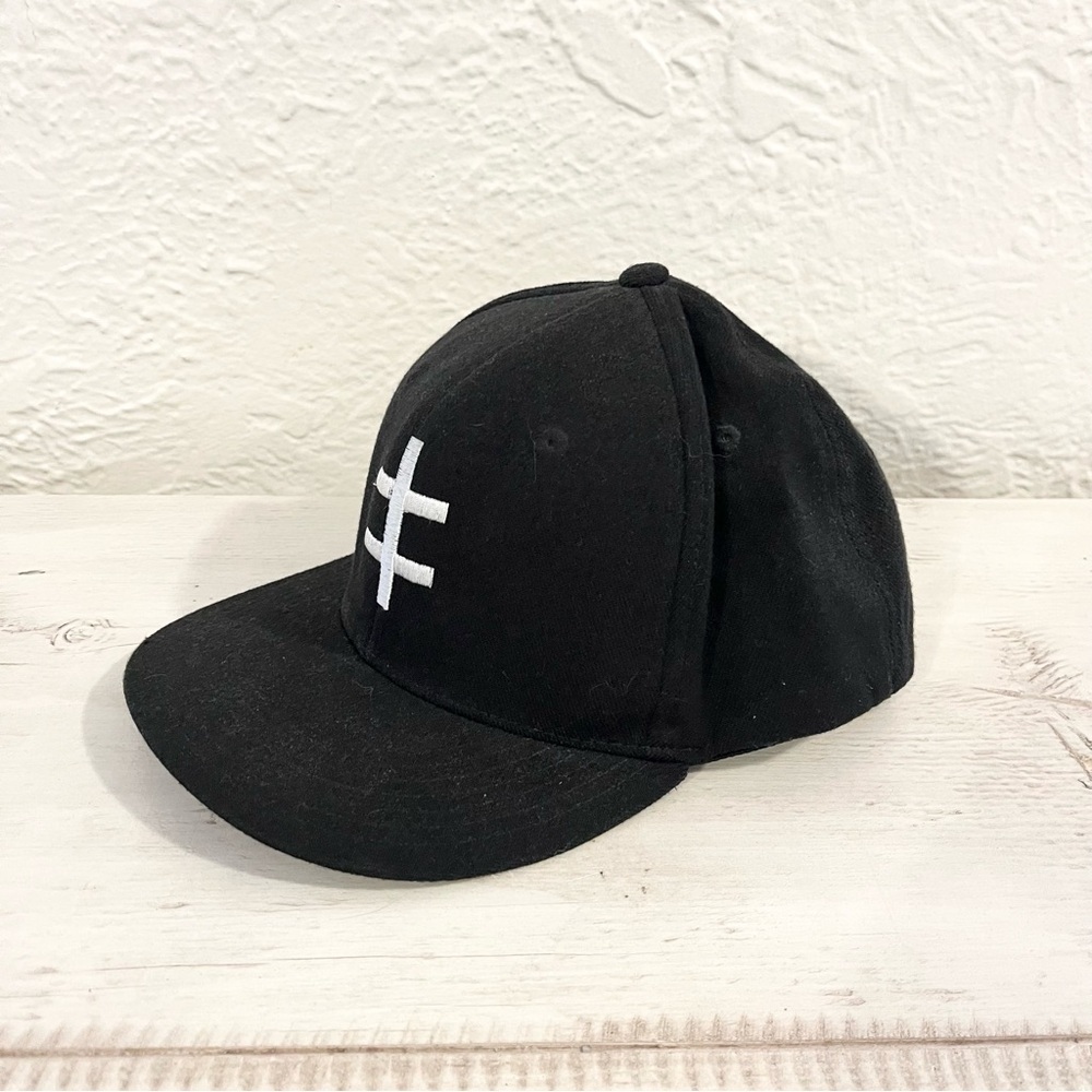 Vintage Marilyn Manson Hat Y2K 2000s Black Double Cross Medium Large - Picture 4 of 12